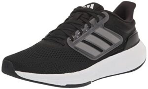 adidas men's ultrabounce running shoe, black/white/black (wide), 9