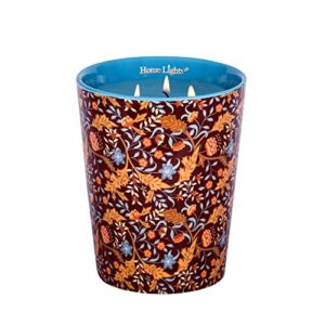 homelights scented candle in decorative ceramic jar large 32oz - beautiful designs, cashmere vanilla scents, 3 cotton wicks, smokeless soy wax, burns 110 hours. ideal for bedroom, kitchen, bath