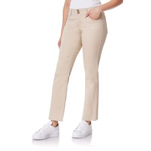 wallflower women's luscious curvy uniform bootcut mid-rise juniors pants, hummus, 1