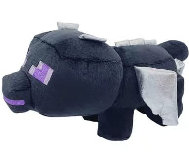 XSLWAN Happy Explorer Sitting Ender Dragon Plush Stuffed Toy, Black, 8.75" Tall