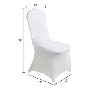 SUPERO Waterproof Spandex Chair Cover 25PCS, Stretch Dining Chair Covers, Polyester Outdoor Chair Covers, Protector Stretch Chair Cover for Party Universal, Banquet, Wedding Event, Hotel(White)