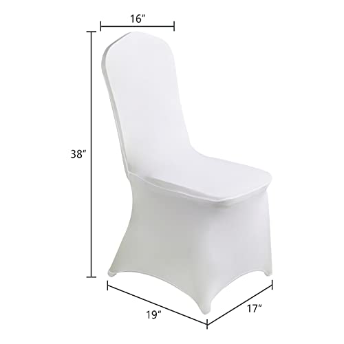 SUPERO Waterproof Spandex Chair Cover 25PCS, Stretch Dining Chair Covers, Polyester Outdoor Chair Covers, Protector Stretch Chair Cover for Party Universal, Banquet, Wedding Event, Hotel(White)