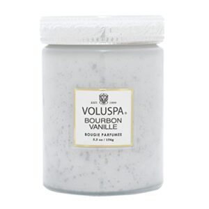 voluspa bourbon vanille candle | small glass jar | 5.5 oz. | 50 hour burn time | hand-poured coconut wax + allnatural wicks for a clean burn | vegan | poured in the usa
