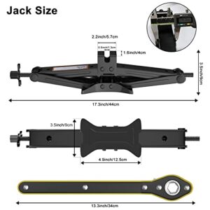 IMAYCC Scissor Lift Jack, Compact Car Jack Kit for Auto SUV, RV, MPV with Smart Ratchet Design, Heavy Duty Tire Changing Kit Lifting 2 Ton (4409 lbs) Tire Jack.