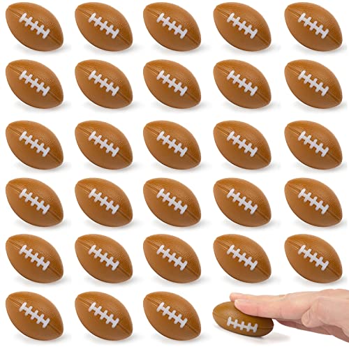 LovesTown Football Stress Ball, 28 PCS 2.2 x 1.4 Inches Stress Relief Fidget Balls Foam Sport Football for Gift Bag Fillers Stuffers Party Favors Decoraions Bathtub Toys School Carnival Reward