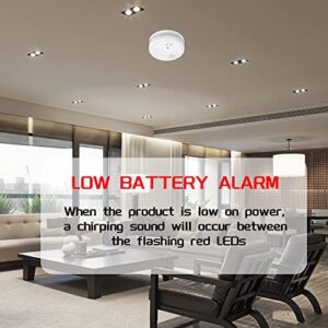 LSHOME 3 Pack Smoke Detector Fire Alarms 9V Battery Operated Photoelectric Sensor Easy to Install with Light Sound Warning, Test Button,9V Included Safety for Home Hotel(912-3) (GS528A)