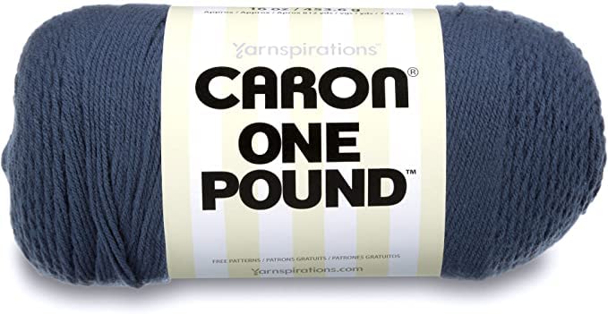 Caron One Pound Cape Cod Blue Yarn - 2 Pack of 454g/16oz - Acrylic - 4 Medium (Worsted) - 812 Yards - Knitting, Crocheting & Crafts