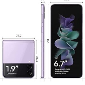 Samsung Galaxy Z Flip 3 5G T-Mobile Locked Android Cell Phone US Version Smartphone Flex Mode Intuitive Camera Compact 128GB Storage US Warranty (Renewed) (Lavender)