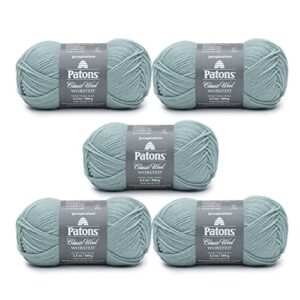patons classic wool seafoam yarn - 5 pack of 3.5oz/100g - wool - 4 medium - 210 yards - knitting, crocheting & crafts