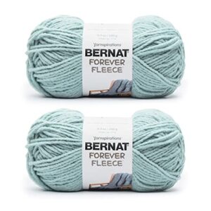 bernat forever fleece dark eucalyptus yarn - 2 pack of 280g/9.9oz - polyester - 6 super bulky - 194 yards - knitting, crocheting & crafts
