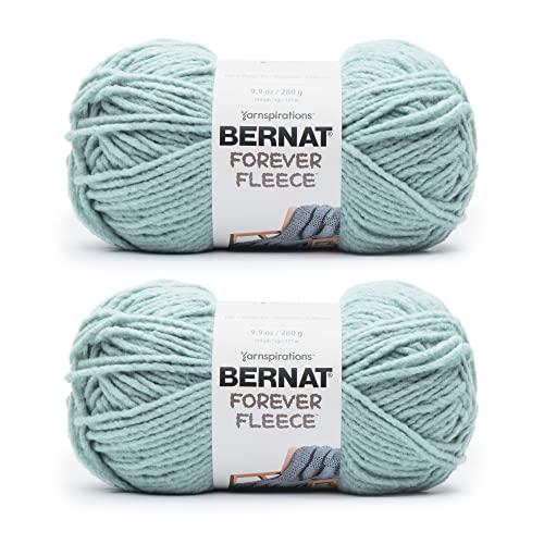 Bernat Forever Fleece Dark Eucalyptus Yarn - 2 Pack of 280g/9.9oz - Polyester - 6 Super Bulky - 194 Yards - Knitting, Crocheting & Crafts