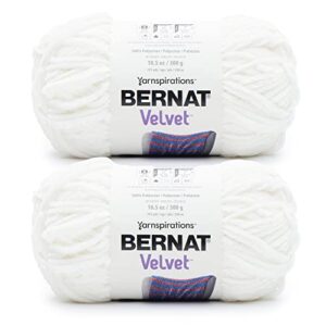 bernat velvet yarn, 2 pack, white 2 count