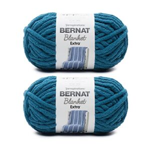 bernat blanket extra velveteal yarn - 2 pack of 300g/10.5oz - polyester - 7 jumbo - 97 yards - knitting, crocheting, crafts & amigurumi