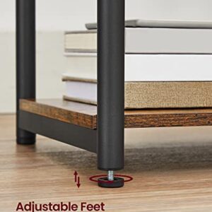 VASAGLE Side Tables with Charging Station, Set of 2 End Tables with USB Ports and Outlets, Nightstands for Living Room, Bedroom, Plug-in Series, Rustic Brown and Black ULET372B01