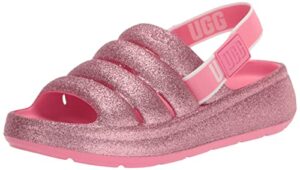ugg kids k sport yeah glitter sandal, pink, 9 us unisex toddler