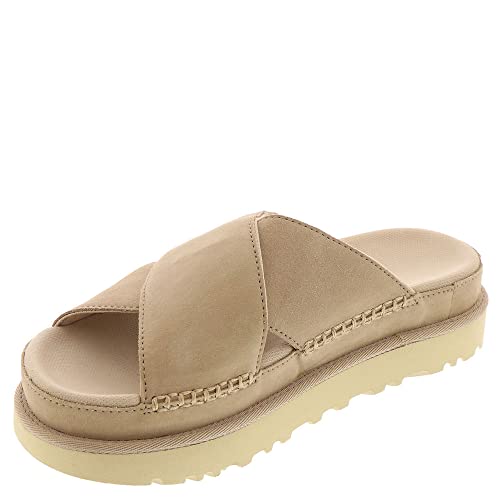 UGG Women's GOLDENSTAR Cross Slide Sandal, Driftwood, 6