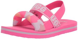ugg k zuma sling camopop flat sandal, taffy pink, 12 us unisex little kid
