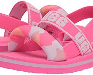 UGG K Zuma Sling Camopop Flat Sandal, Taffy Pink, 12 US Unisex Little Kid