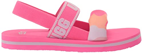 UGG K Zuma Sling Camopop Flat Sandal, Taffy Pink, 12 US Unisex Little Kid