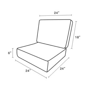 ARTPLAN Deep Seat Outdoor Cushion,Set 24"x24"x6",18x24 Thick Bench Patio Chair Cushion, for Patio Furniture Square