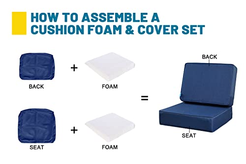 ARTPLAN Deep Seat Outdoor Cushion,Set 24"x24"x6",18x24 Thick Bench Patio Chair Cushion, for Patio Furniture Square