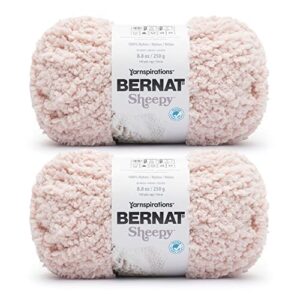 bernat sheepy plush pink yarn - 2 pack of 250g/8.8oz - nylon - 6 super bulky - knitting/crochet