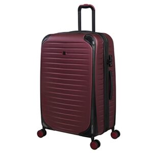 it luggage lineal 32" hardside checked 8 wheel expandable spinner, red