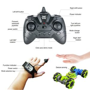 HScopter Gesture RC Cars 4WD Drift Stunt Remote Control Car Twist Offroad Craweler with Gravity Sensor Watch Light Music Kids Toys Gift Prensent for Boy Girl Birthday Chirstams Party Xmas