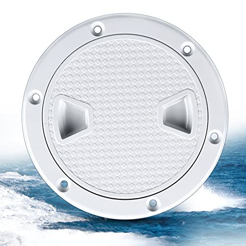 Boat Hatch Cover ABS 4 inch White Non Slip Inspection Hatch w/Detachable Cover