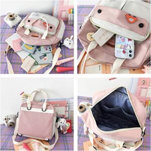 Cute Bags Kawaii Backpack Messenger Bag For School,Aesthetic Backpacks Multifunction Laptop Japanese Ita for Teen Girls Kids Lunch Totes