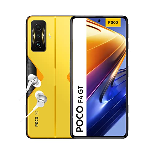 Poco F4 GT 5G + 4G LTE 128GB + 8GB Factory Unlocked 6.67" 120Hz 64Mp Triple Camera (Not Verizon Sprint Boost Cricket Metro At&T) + (w/Fast Car Charger Bundle) (Cyber Yellow)