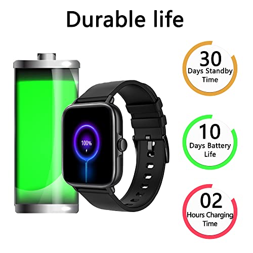 Smart Watch(Call Receive/Dial), Full Touch Screen SmartWatch for Android and iOS Phones Compatible Fitness Tracker with Heart Rate,Sleep,Blood Oxygen,Step Counter for Men Women