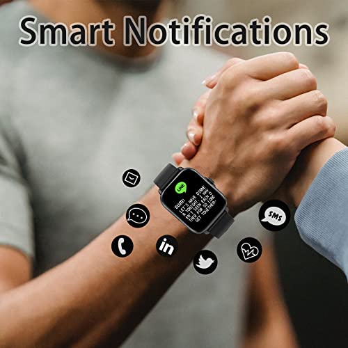 Smart Watch(Call Receive/Dial), Full Touch Screen SmartWatch for Android and iOS Phones Compatible Fitness Tracker with Heart Rate,Sleep,Blood Oxygen,Step Counter for Men Women