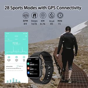 Smart Watch(Call Receive/Dial), Full Touch Screen SmartWatch for Android and iOS Phones Compatible Fitness Tracker with Heart Rate,Sleep,Blood Oxygen,Step Counter for Men Women