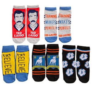 Ted Lasso Unisex 5-Pack Assorted Low Cut Ankle Socks