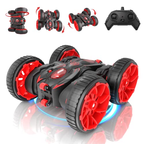 ifollower Remote Control Car,RC Cars Toy All Terrain Off Road 4WD Double Sided Running RC Crawler, 360° Rotation & Flips 2.4GHz RC Stunt Car Birthday Gift for Boys & Girls Aged 4 5 6 7 8 9 10 11 12