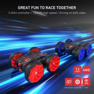 ifollower Remote Control Car,RC Cars Toy All Terrain Off Road 4WD Double Sided Running RC Crawler, 360° Rotation & Flips 2.4GHz RC Stunt Car Birthday Gift for Boys & Girls Aged 4 5 6 7 8 9 10 11 12