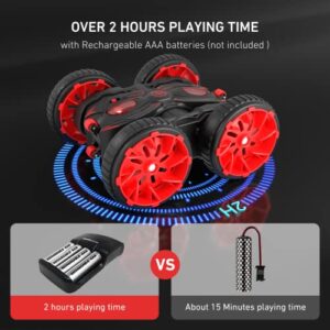 ifollower Remote Control Car,RC Cars Toy All Terrain Off Road 4WD Double Sided Running RC Crawler, 360° Rotation & Flips 2.4GHz RC Stunt Car Birthday Gift for Boys & Girls Aged 4 5 6 7 8 9 10 11 12