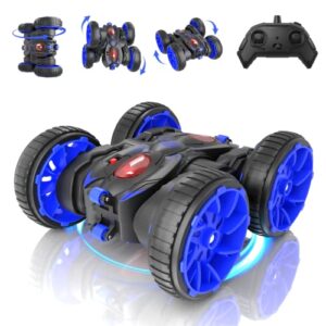 ifollower remote control car,rc cars toy all terrain off road 4wd double sided running rc crawler, 360° rotation & flips 2.4ghz rc stunt car birthday gift for boys & girls aged 4 5 6 7 8 9 10 11 12