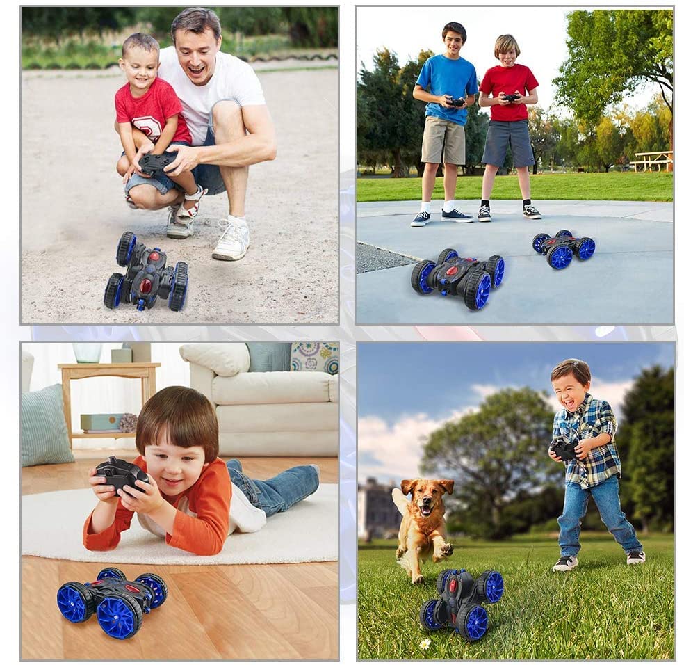 ifollower Remote Control Car,RC Cars Toy All Terrain Off Road 4WD Double Sided Running RC Crawler, 360° Rotation & Flips 2.4GHz RC Stunt Car Birthday Gift for Boys & Girls Aged 4 5 6 7 8 9 10 11 12