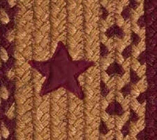 1 Pc of 30" Heart Shaped Rug Throw Mat Braided Jute Appliqué Stars Primitive Farmhouse