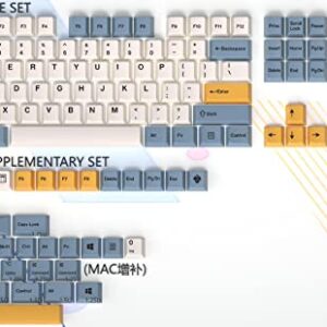 145 Apricot Yellow Dye-Sub Mac Keycaps Thick PBT Cherry Profile Key caps for TKL 61 64 68 75 87 96 104 108 GMMK MX Mechanical Keyboard