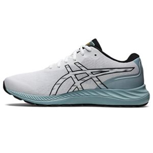 asics men's gel-excite 9 running shoes, 13, white/black/light blue