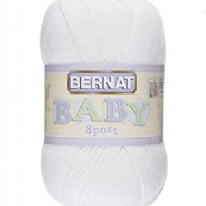 Bernat Baby Sport BB Baby White Yarn - 1 Pack of 12.3oz/350g - Acrylic - #3 Light - 1256 Yards - Knitting, Crocheting & Crafts