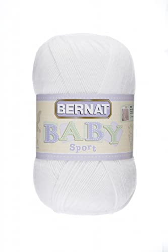 Bernat Baby Sport BB Baby White Yarn - 1 Pack of 12.3oz/350g - Acrylic - #3 Light - 1256 Yards - Knitting, Crocheting & Crafts