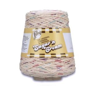 lily sugar n cream cones potpourri yarn - 1 pack of 14oz/400g - cotton - #4 medium - 706 yards - knitting, crocheting & crafts