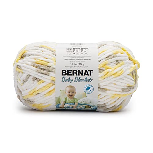 Bernat Baby Blanket BB Chick & Bunnies Yarn - 1 Pack of 10.5oz/300g - Polyester - #6 Super Bulky - 220 Yards - Knitting/Crochet