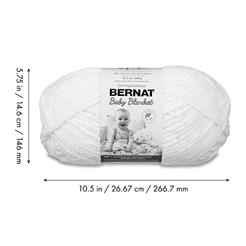 Bernat Baby Blanket BB Buttercup Yarn - 1 Pack of 10.5oz/300g - Polyester - #6 Super Bulky - 220 Yards - Knitting/Crochet