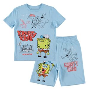 spongebob squarepants boy's t-shirt and shorts bundle (blue, 18-20)