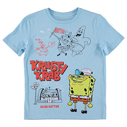 SpongeBob SquarePants Boy's T-Shirt and Shorts Bundle (Blue, 18-20)